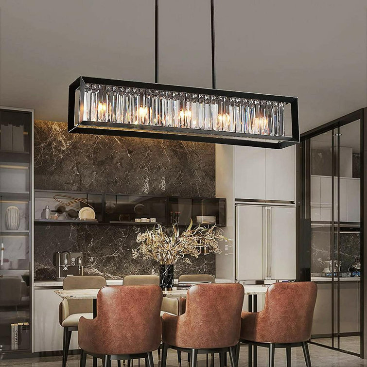 Everly Quinn Vyolet 5 Light Kitchen Island Square / Rectangle Pendant